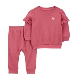 3-6 m Carters Pink Ruffle Sleeve Baby Outfit